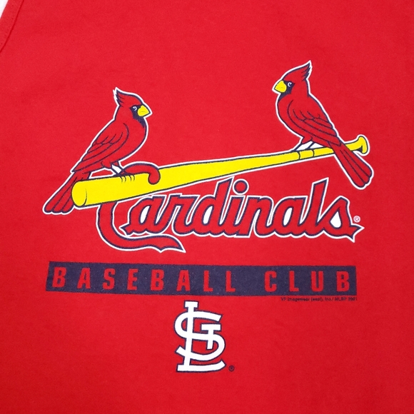 Vintage 2001 St Louis Cardinals Baseball Club Tank Top MLB Y2K Nutmeg Men's XL - Picture 2 of 6